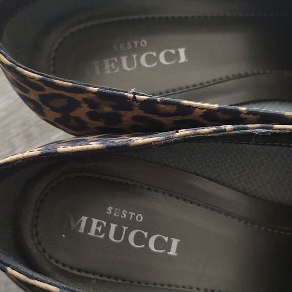 Sesto Meucci Yasemin Leopard-Print Pumps Square Toe Waterproof Size 8 - Picture 6 of 10